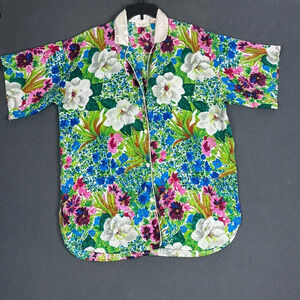 Vintage Victorias Secret Pajama Top/ Dress Size M-L Gold Label Floral Paisley